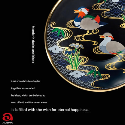 "ADERIA Premium Japanese Heritage Gift Set: Artistic Traditional Motif Mini Plates for Elegant Dining and Gifting"
