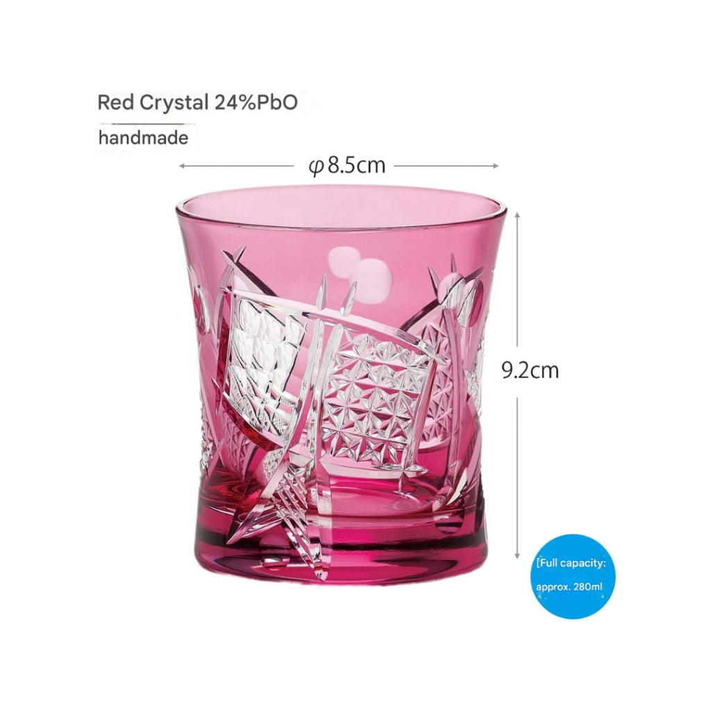 TOYO SASAKI GLASS Yachiyo Kiriko Tumbler, 280ml, Made in Japan, Comes in a wooden box, Rock glass, Shochu glass, Whiskey glass, Glass, Cup, Gift, Present, Offering, Respect for the Aged Day, Father's Day, Mother's Day, Birthday, LS19590SAU-C679