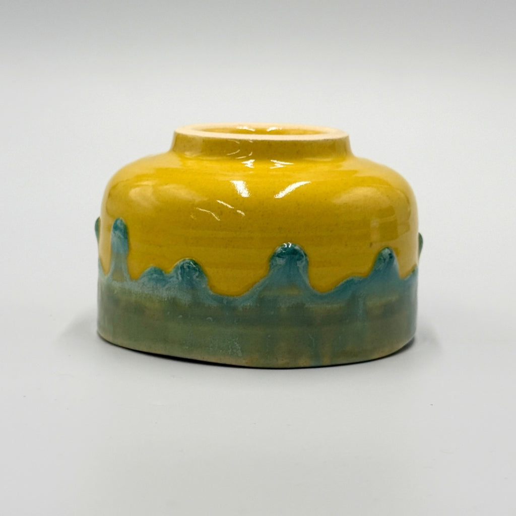 FD Yellow Glazed Edge Glazed Flow Outdoor Tea Bowl Matcha Bowl Hasami Ware Matcha Made in Japan