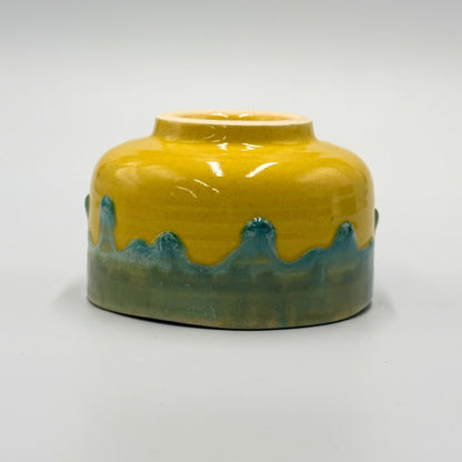 FD Yellow Glazed Edge Glazed Flow Outdoor Tea Bowl Matcha Bowl Hasami Ware Matcha Made in Japan