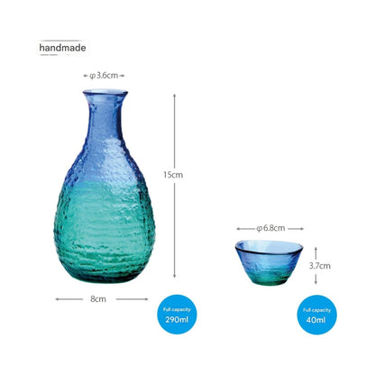 Toyo Sasaki Glass Sake Glass Collection - Sake Set for Chilled Sake, Made in Japan. Includes Sake Cups, Sake Glasses, and Carafe. Perfect for Gifts and Presents for Respect for the Aged Day, Father's Day, Mother's Day, and Birthdays. G604-M77.