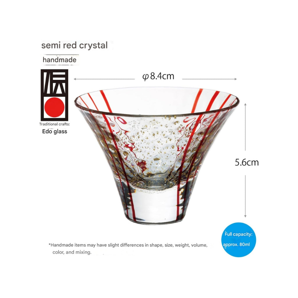 Toyo Sasaki Glass Edo Glass Yachiyo Kiln Sake Cup Hanami Sake 80ml Made in Japan Sake Glass Glass Cup Gift Present 10782