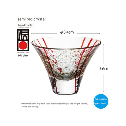 Toyo Sasaki Glass Edo Glass Yachiyo Kiln Sake Cup Hanami Sake 80ml Made in Japan Sake Glass Glass Cup Gift Present 10782
