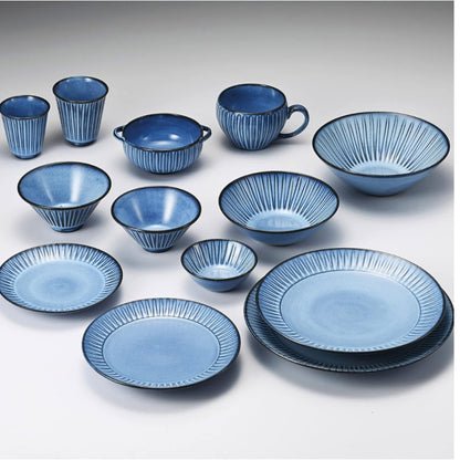 "Hasami-Yaki Rizaemon Kiln Blue Engraved Tableware Collection"