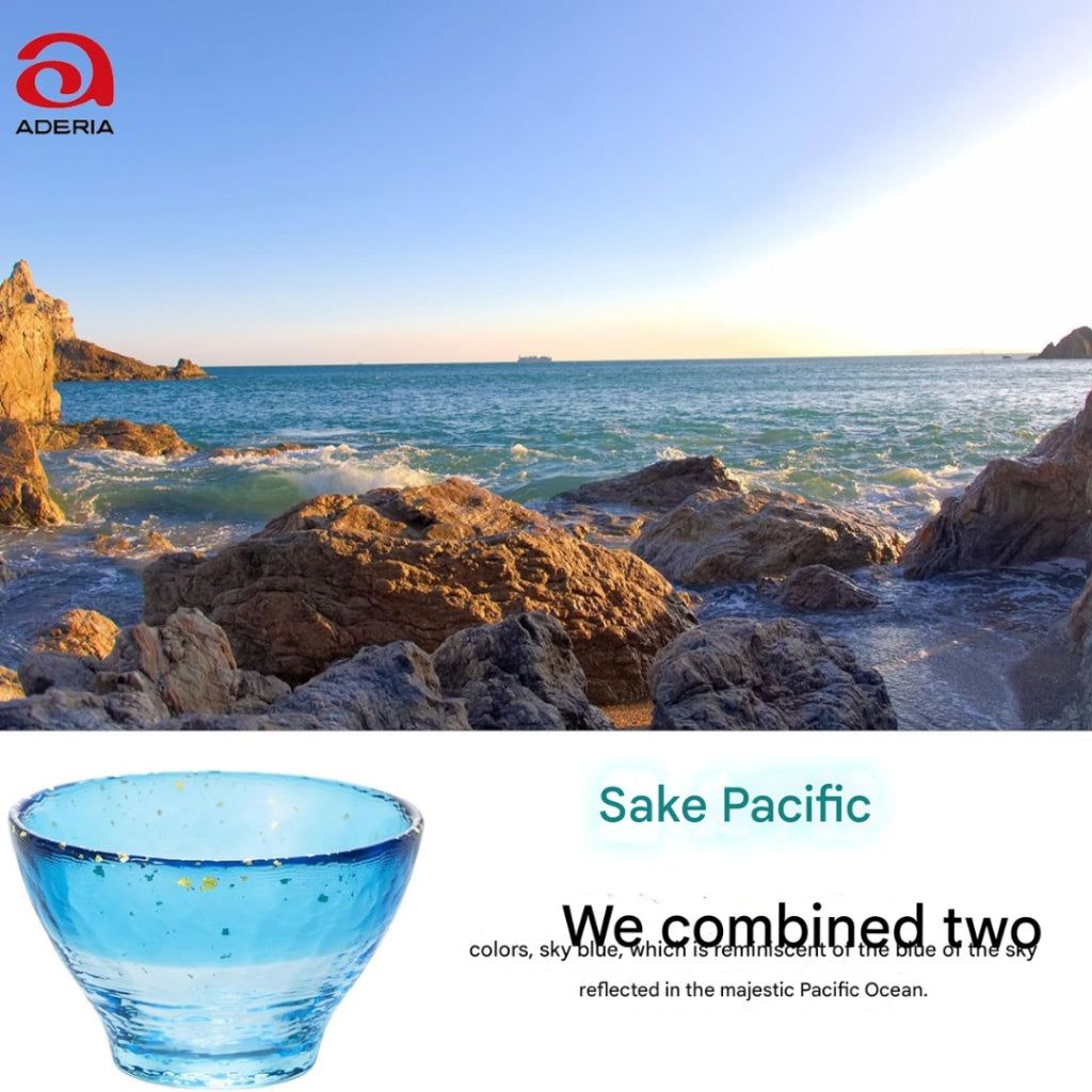 ADERIA Tsugaru Glass "Aomori no Umi" Sake Cup Pacific Ocean 85ml Made in Japan Gift Box Included Ochoko Guinomiy Japanese Sake Glass Glass Chill Sake Sake Set Tasting Sake Delicacy Container Gift Women Mother's Day Father's Day Couple Men Moving Celebrati