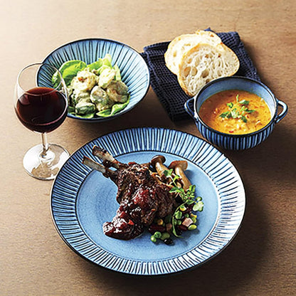 "Hasami-Yaki Rizaemon Kiln Blue Engraved Tableware Collection"