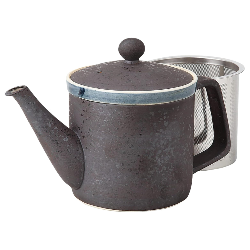 Lightweight Japanese Teapot with Super Stainless Strainer - 350ml Hasami Ware, Night Garden Pattern
