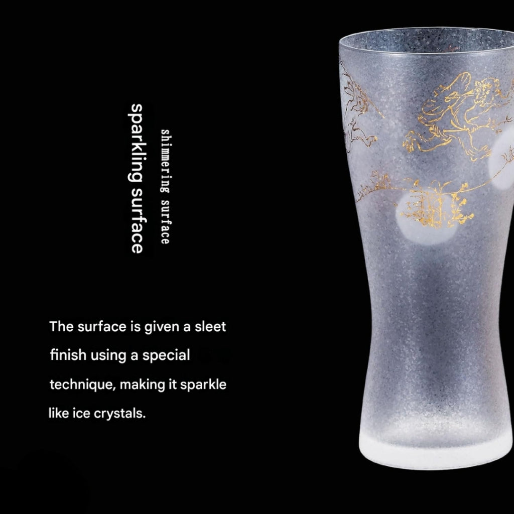 ADERIA Beer Glass, "Chojugiga" Design, 310ml [Premium Japan Taste / Beer Mug / Beer Glass] Made in Japan, Gift Box Included, Perfect for Birthdays and Gifts, Model Number 6596.