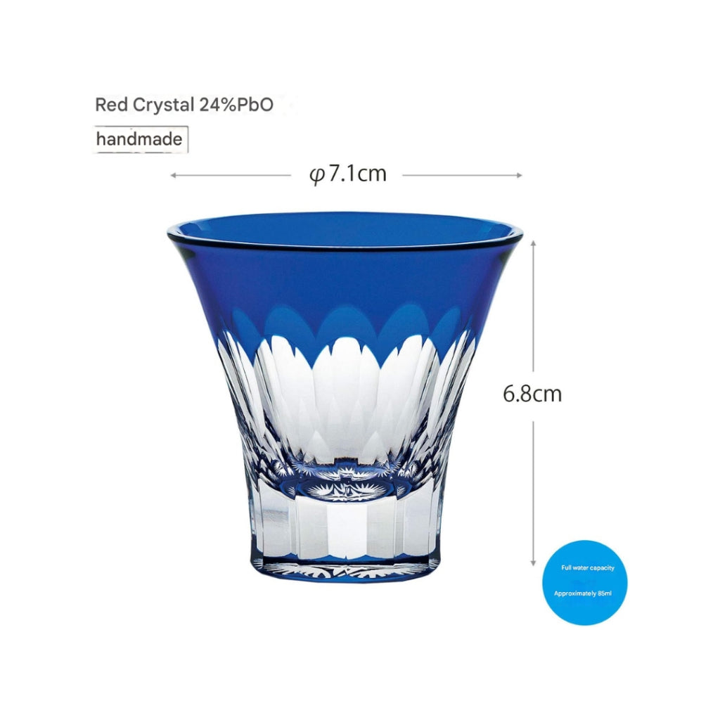 【made in japan】Sasaki Glass Yachiyo Kiriko Cup with Bamboo Leaf Pattern 85ml Made in Japan in a Wooden Box Sake Cup Sake Glass Whiskey Glass Gift Present for Respect for the Aged Day Father's Day Mother's Day Birthday LS19759SULM-C694-S2