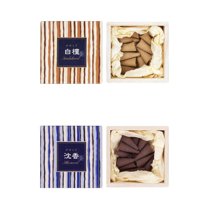 Nippon Kodo Kayuragi Cone Incense Assortment with Holders - 12 Pieces