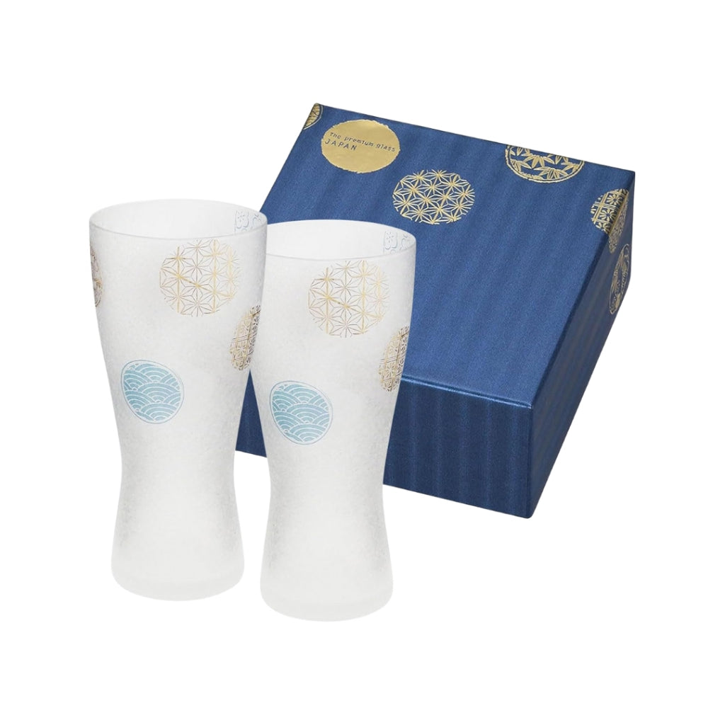 ADERIA Beer Glass Premium Round Pattern Beer M Pair Set 310ml Made in Japan Gift Box Stylish Craft Pilsner Gift for Women Mother's Day Tableware Father's Day Couples Men Housewarming Celebration Wedding Greeting Retirement Birthday Present Anniversary Gif