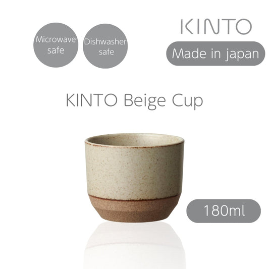 KINTO CLK-151 Cup 180ml Beige, Microwave and Dishwasher Safe, 21890