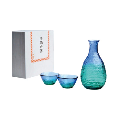 Toyo Sasaki Glass Sake Glass Collection - Sake Set for Chilled Sake, Made in Japan. Includes Sake Cups, Sake Glasses, and Carafe. Perfect for Gifts and Presents for Respect for the Aged Day, Father's Day, Mother's Day, and Birthdays. G604-M77.