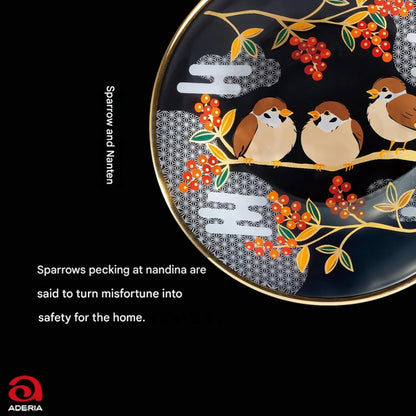"ADERIA Premium Japanese Heritage Gift Set: Artistic Traditional Motif Mini Plates for Elegant Dining and Gifting"