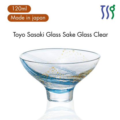 【made in japan】
Toyo Sasaki Glass Sake Glass Clear 120ml Edo Glass Yachiyo Kiln Sakazuki Made in Japan 10793 Blue and Go