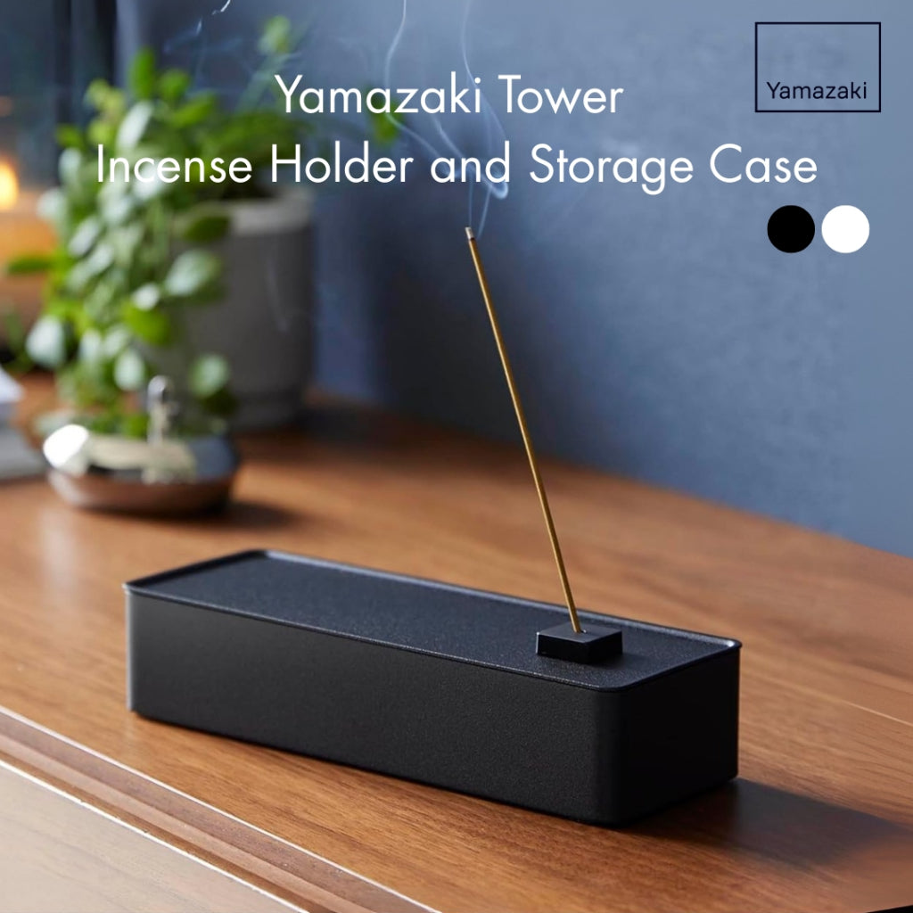 Yamazaki Tower Incense Holder and Storage Case (White & Black)