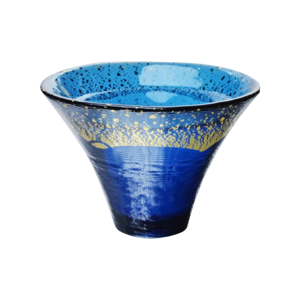 Toyo Sasaki Glass Shōfuku Cup, Mt. Fuji Design, Dark Blue 65ml, Made in Japan, Sake Cup, Sake Glass, Cup, Glass, Gift, Present, Item Number 42085G-SHB.