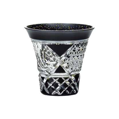 [Made in Japan]
Toyo-Sasaki Glass - Yachiyo Kiriko Black Sake Cup (Bamboo Fence Pattern)