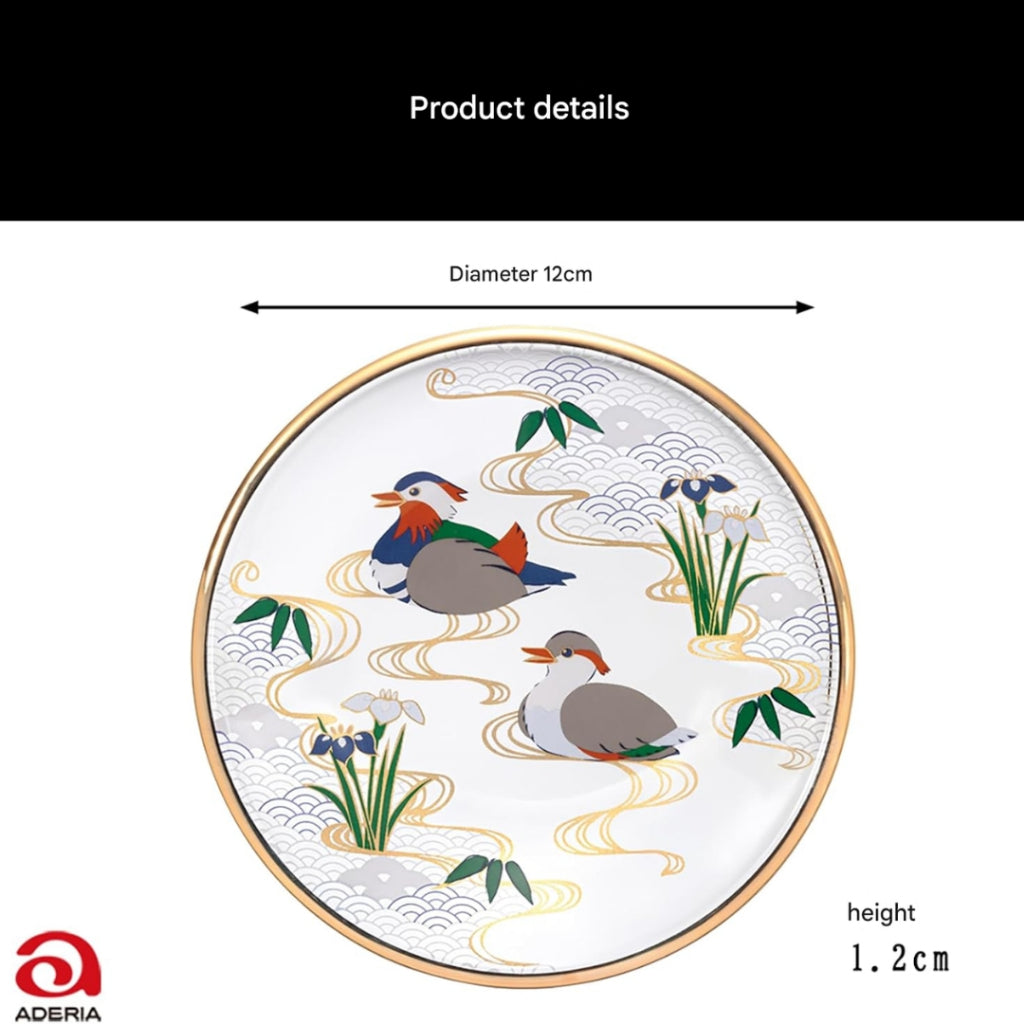 "ADERIA Premium Japanese Heritage Gift Set: Artistic Traditional Motif Mini Plates for Elegant Dining and Gifting"