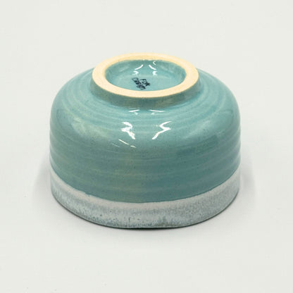 FD Blue Glaze White Karatsu Nagashi Outdoor Tea Bowl Matcha Bowl Hasami Ware Matcha Made in Japan