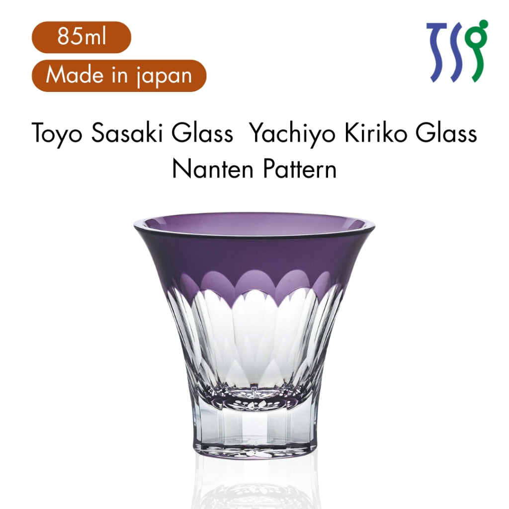 【made in japan】
Toyo Sasaki Glass Yachiyo Kiriko Cup, Nanten Pattern, 85ml, Made in Japan, Comes in a wooden box, Sake c