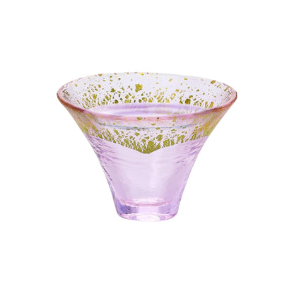 [Made in Japan] Toyo Sasaki Glass Lucky Cup Mt. Fuji Gold Cherry Blossom (Capacity: 65ml)