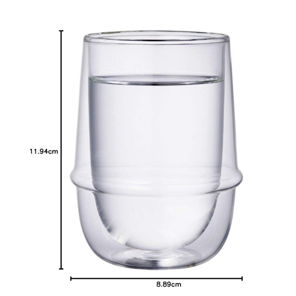 KINTO KRONOS Double Wall Iced Tea Glass 350ml Heat-Resistant Glass Microwave and Dishwasher Safe Gift Present 23106