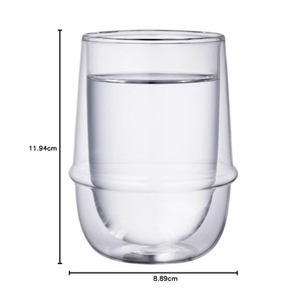 KINTO KRONOS Double Wall Iced Tea Glass 350ml Heat-Resistant Glass Microwave and Dishwasher Safe Gift Present 23106