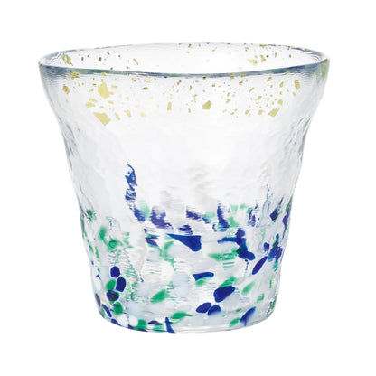 ADERIA Tsugaru Glass Ice Flower Gold Decoration Rock Glass Evening 300ml, Made in Japan, with Special Wooden Box, for Highballs, Whisky, Beer, Sake, Shochu, Brandy, Stylish Gift for Women, Mother's Day, Father's Day, Couples, Men, Housewarming, Wedding