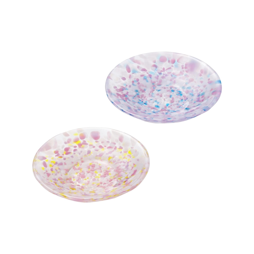 ADERIA Tsugaru Vidro Sakura Pair of Small Plates Made in Japan, Gift Boxed, Stylish and Cute, Ideal for Sashimi Plates, Perfect Gift for Women, Mother's Day, Father's Day, Couples, Men, Housewarming, Weddings, Visit Greetings, Small Retirement Gifts, Birt