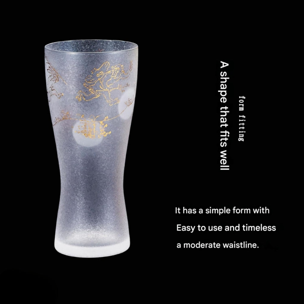 ADERIA Beer Glass, "Chojugiga" Design, 310ml [Premium Japan Taste / Beer Mug / Beer Glass] Made in Japan, Gift Box Included, Perfect for Birthdays and Gifts, Model Number 6596.