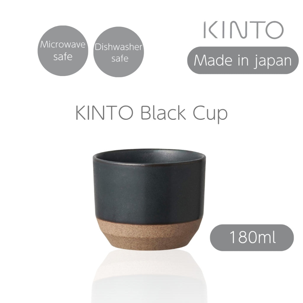 KINTO CLK-151 Cup 180ml Black, Microwave and Dishwasher Safe, 21892