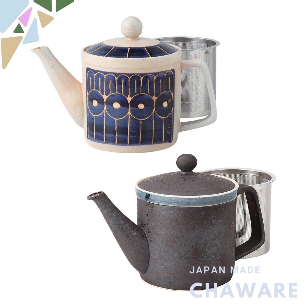 Lightweight Japanese Teapot with Super Stainless Strainer - 350ml Hasami Ware, Night Garden Pattern