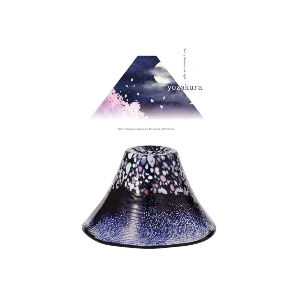 Toyo Sasaki Glass Shofuku Cup Sakura Fuji Night Cherry Blossom 45ml Made in Japan Sake Cup Sake Glass Cup Mount Fuji Glass Gift Present for Senior Citizens Day Father's Day Mother's Day Birthday WA530