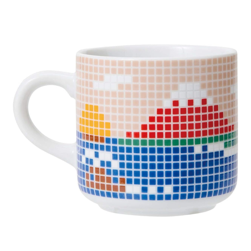 Hasami Ware Tile Mug (Small) - Red Fuji/Blue Red Pair Set in Gift Box