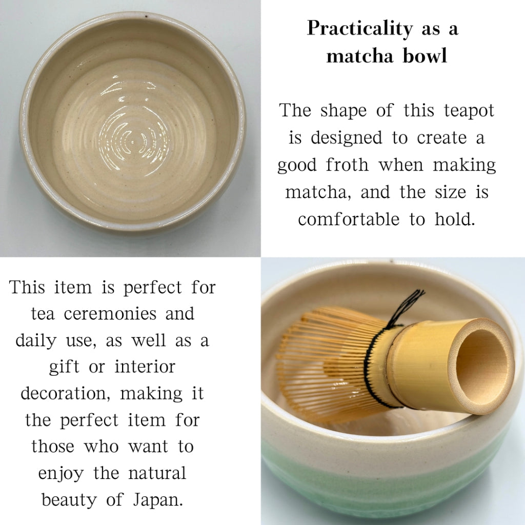 Lagoon Green Ippuku Bowl Matcha Bowl Mino Ware (Made in Japan)