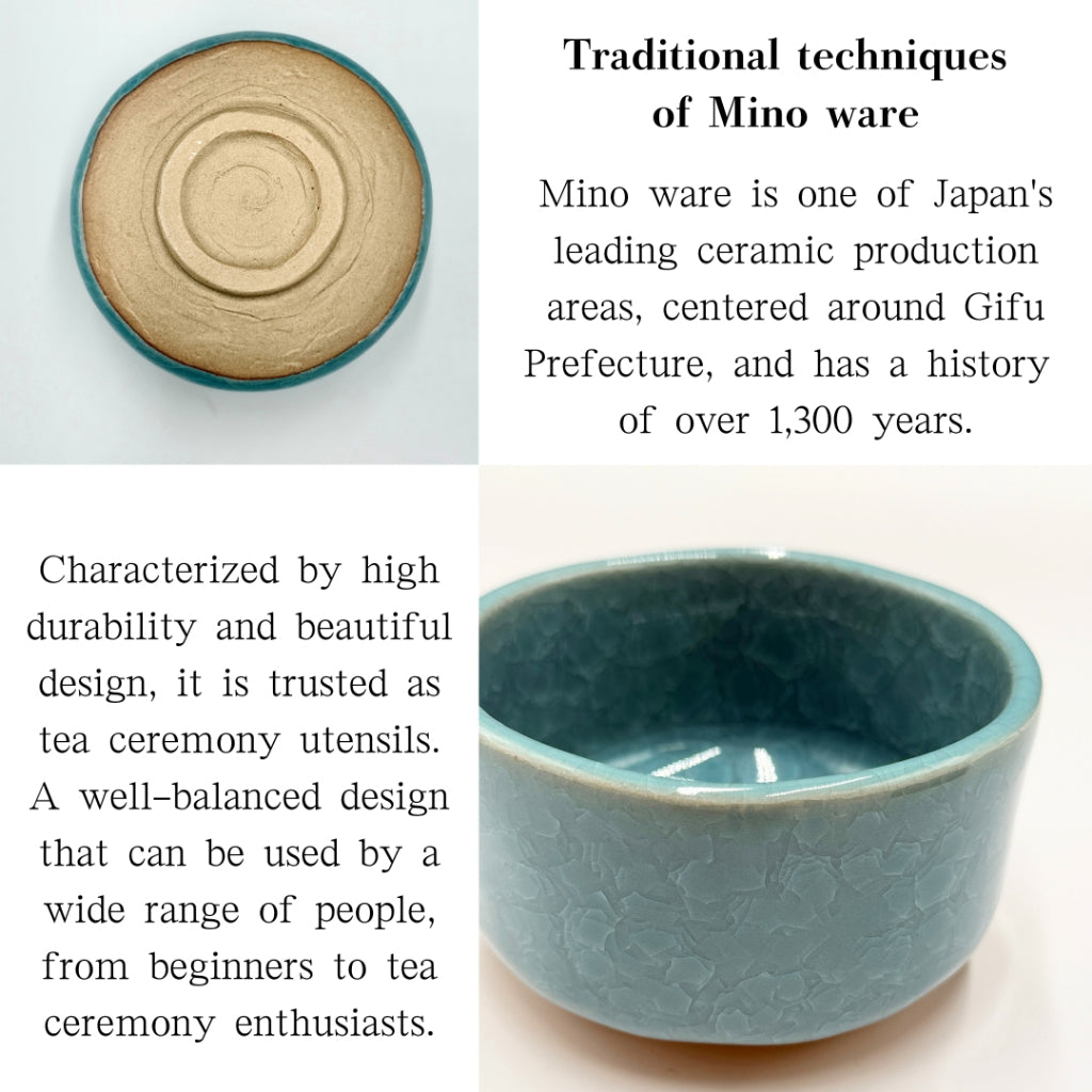 Turkish crackle matcha bowl, Mino ware (made in Japan) chaware matcha chawan