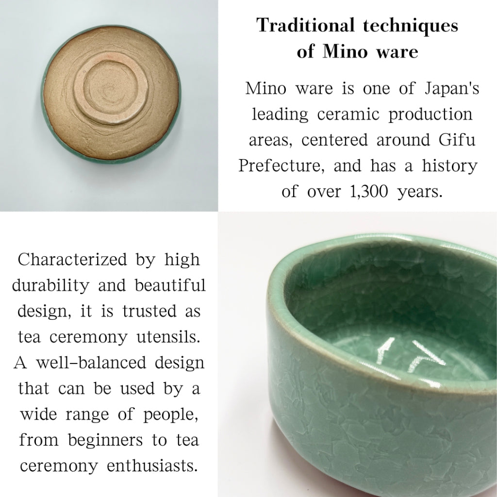 Hiwa crackle matcha bowl Mino ware (Made in Japan) chaware matcha chawan
