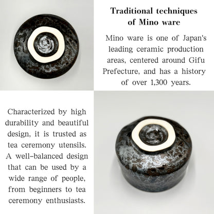 Black Pearl Matcha Bowl Mino Ware Made in Japan Teacup Ceramic Chawan