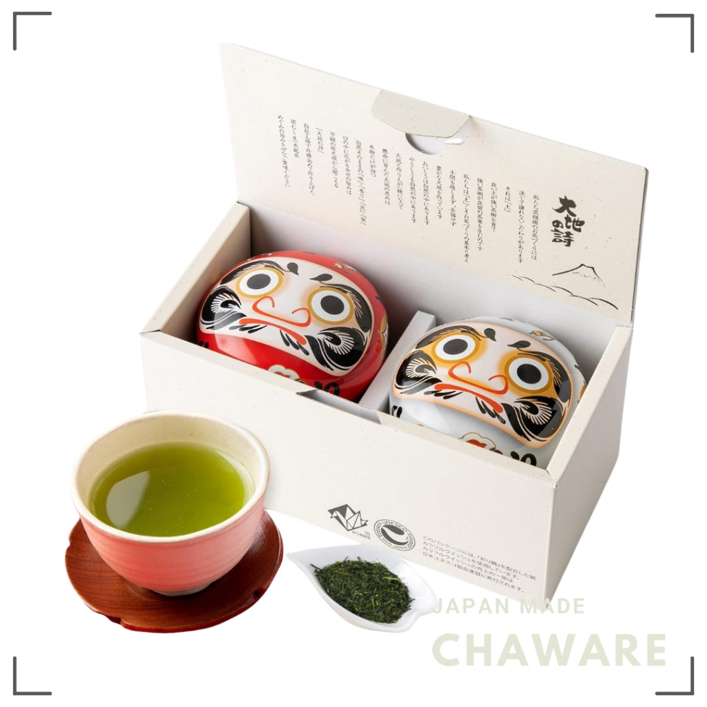 Arahataen Shizuoka Tea Red and White Daruma Can 80g x 2 Boxed Green Tea Tea Gift Suzuko Can Present Covered Tea Brand Te