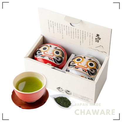 Arahataen Shizuoka Tea Red and White Daruma Can 80g x 2 Boxed Green Tea Tea Gift Suzuko Can Present Covered Tea Brand Te