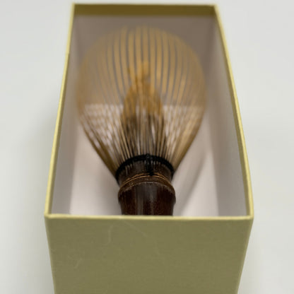 Japanese-made bamboo matcha whisk, black bamboo, Takayama chasen, Chikumeido