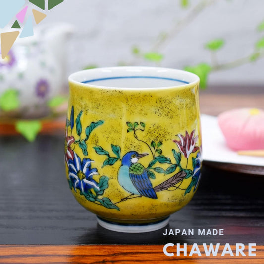 Waza no Kura Stylish Kutani Ware Tea Cup Yoshidaya Kachou Tea Cup/Dish Pottery Brand Japanese Tableware Birthday Gift