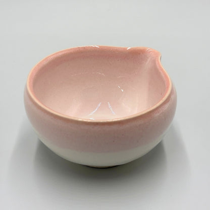 Japanese Ceramic Matcha Bowl Pink Katakuchi Pouring Spout | Handcrafted in Japan
