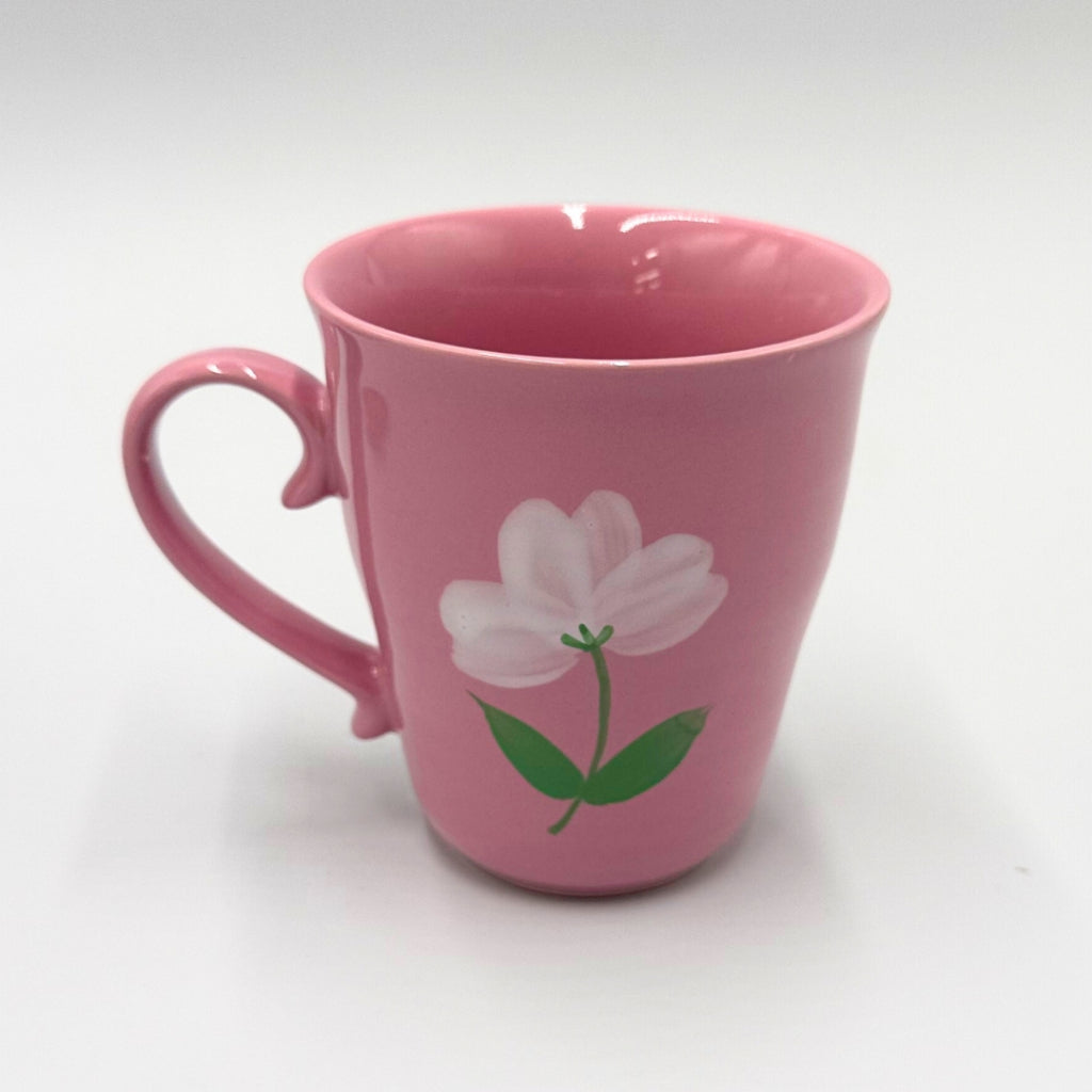 Porcelain Teapot & Mug Set – 2-Tone Pink Floral Design, Elegant White Ceramic Gift Set