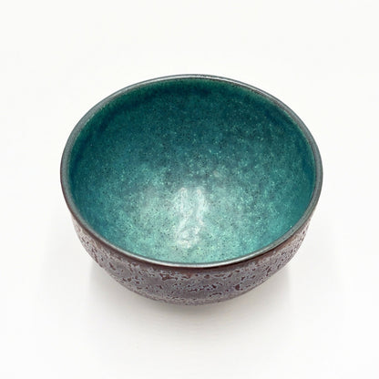 Japanese Matcha Bowl Black Clay Blue Matte Glaze Chawan 12cm Tea Ceremony 2026 New