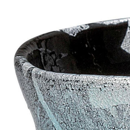 Kutani Ware Matcha Bowl Ginsai Silver Leaf Hakuho Kiln | Japanese Ceramic Tea Bowl