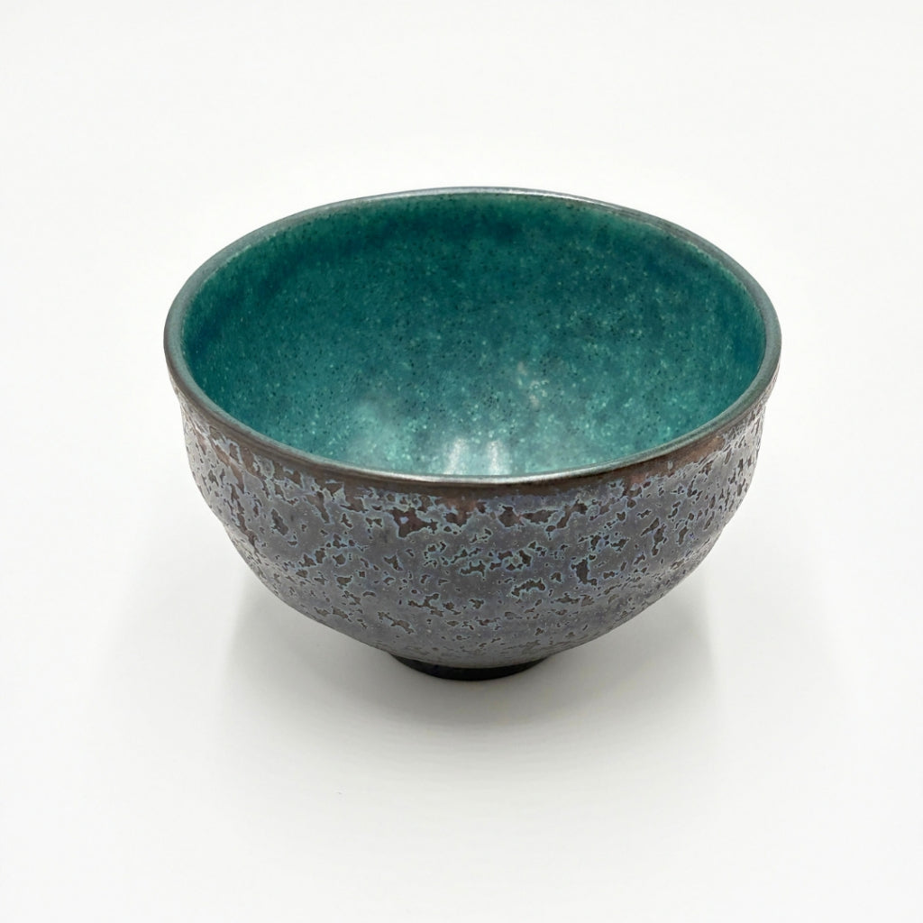 Japanese Matcha Bowl Black Clay Blue Matte Glaze Chawan 12cm Tea Ceremony 2026 New