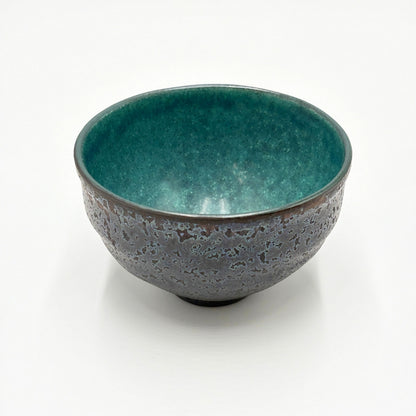 Japanese Matcha Bowl Black Clay Blue Matte Glaze Chawan 12cm Tea Ceremony 2026 New