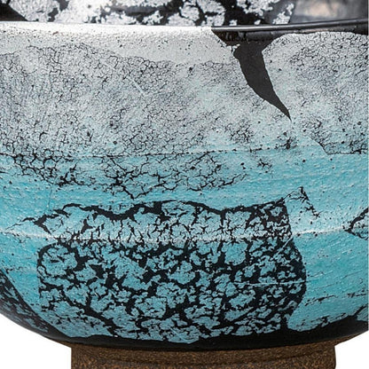 Kutani Ware Matcha Bowl Ginsai Silver Leaf Hakuho Kiln | Japanese Ceramic Tea Bowl